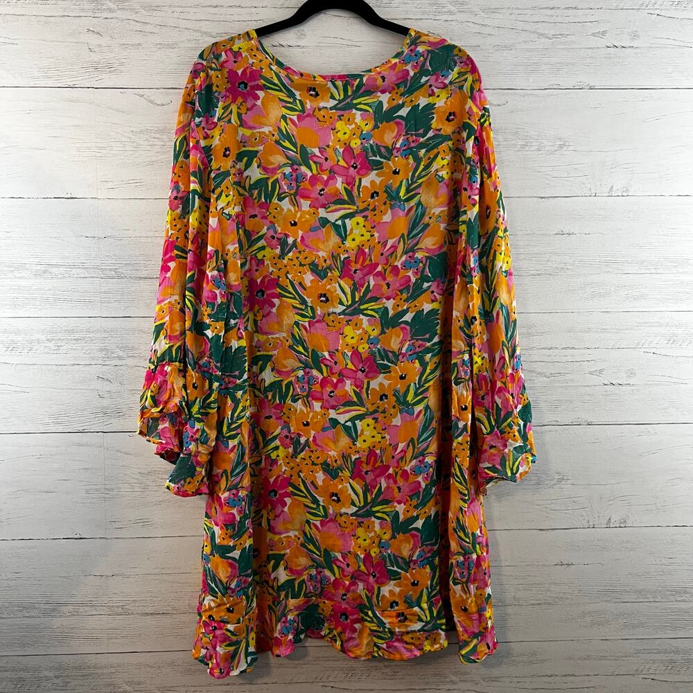Anne Cole Vibrant Floral Sheer Swim Suit Coverup Size XL/XXL